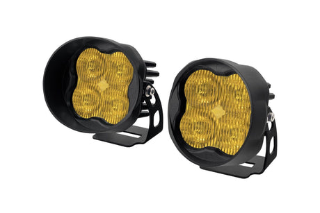 Diode Dynamics SAE Fog / N/A Stage Series 3" SAE Yellow Sport Angled LED Pod (Pair)