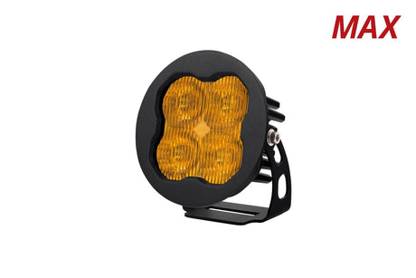 Diode Dynamics SAE Fog / None Stage Series 3" SAE Yellow Max Round LED Pod (One)