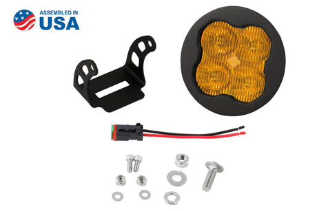 Diode Dynamics SAE Fog / None Stage Series 3" SAE Yellow Max Round LED Pod (One)