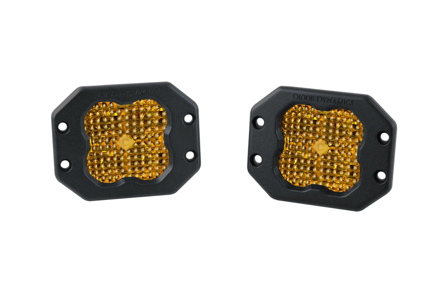 Diode Dynamics SAE Fog / None Stage Series 3" SAE Yellow Sport Flush Mount LED Pod (Pair)