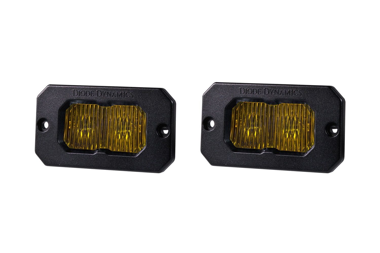 Diode Dynamics SAE Fog Stage Series 2" SAE Yellow Sport Flush Mount LED Pod (Pair)