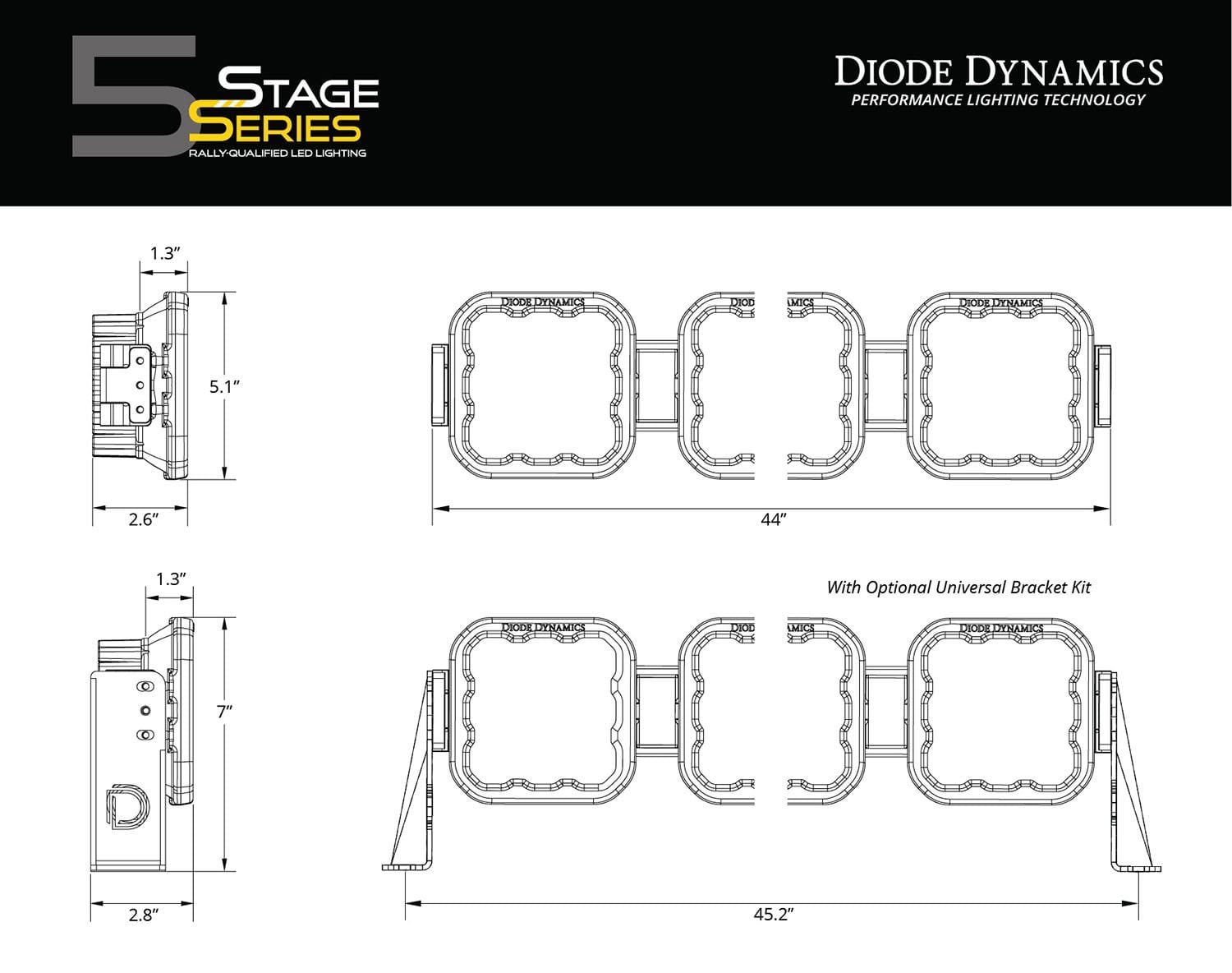 Diode Dynamics SS5 CrossLink 7-Pod LED Light Bar (One)