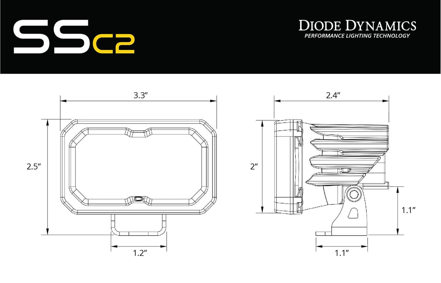 Diode Dynamics Stage Series 2" SAE/DOT White Sport Standard LED Pod (One)