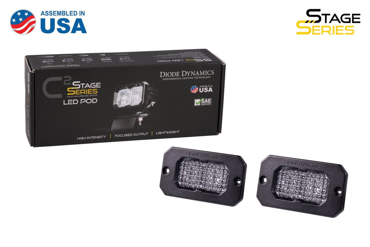Diode Dynamics Stage Series 2" SAE White Sport Flush Mount LED Pod (Pair)