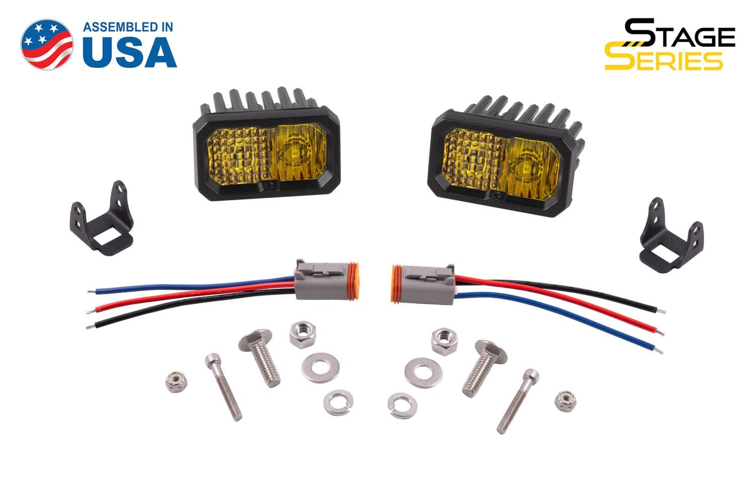 Diode Dynamics Stage Series 2" SAE Yellow Pro Standard LED Pod (Pair)