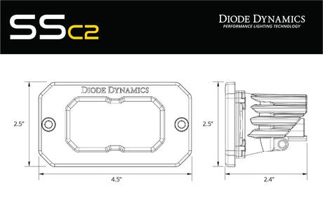 Diode Dynamics Stage Series 2" SAE Yellow Sport Flush Mount LED Pod (One)