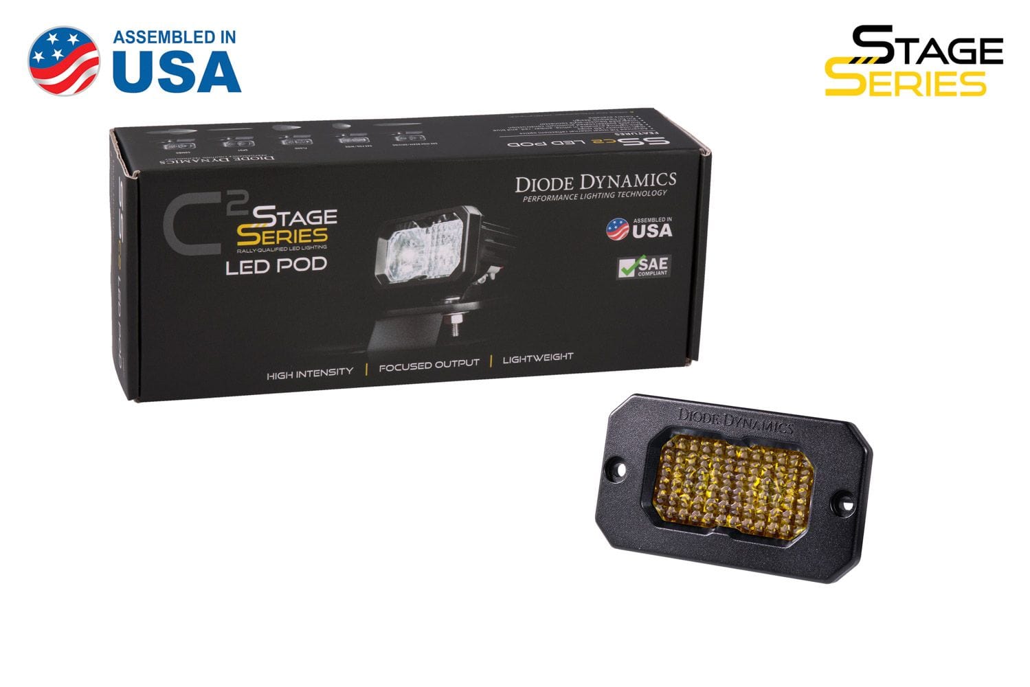 Diode Dynamics Stage Series 2" SAE Yellow Sport Flush Mount LED Pod (One)