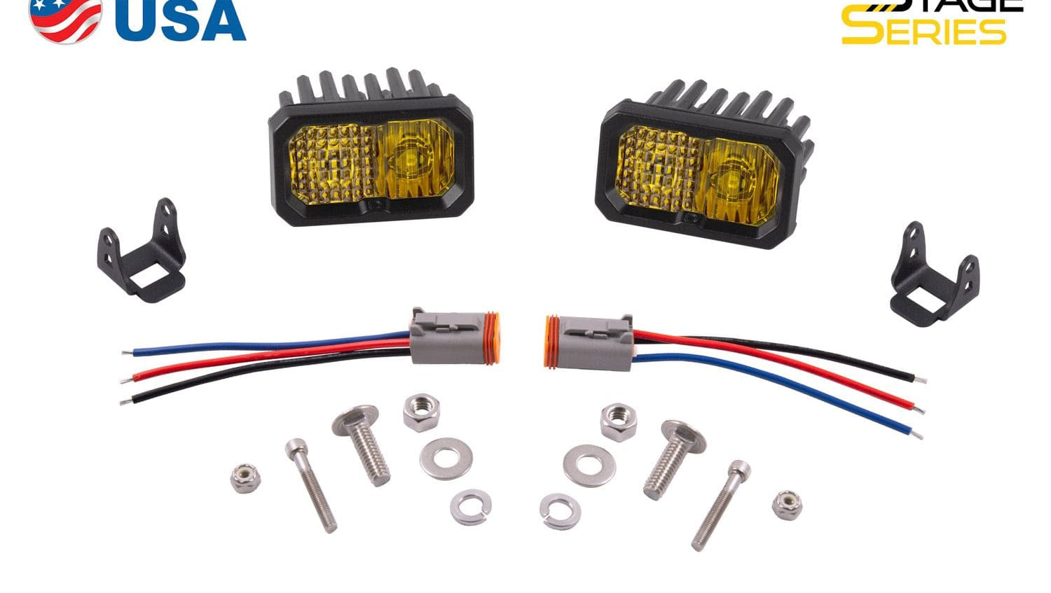 Diode Dynamics Stage Series 2" SAE Yellow Sport Standard LED Pod (Pair)