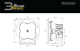 Diode Dynamics Stage Series 3" SAE/DOT White Pro Round LED Pod (Pair)