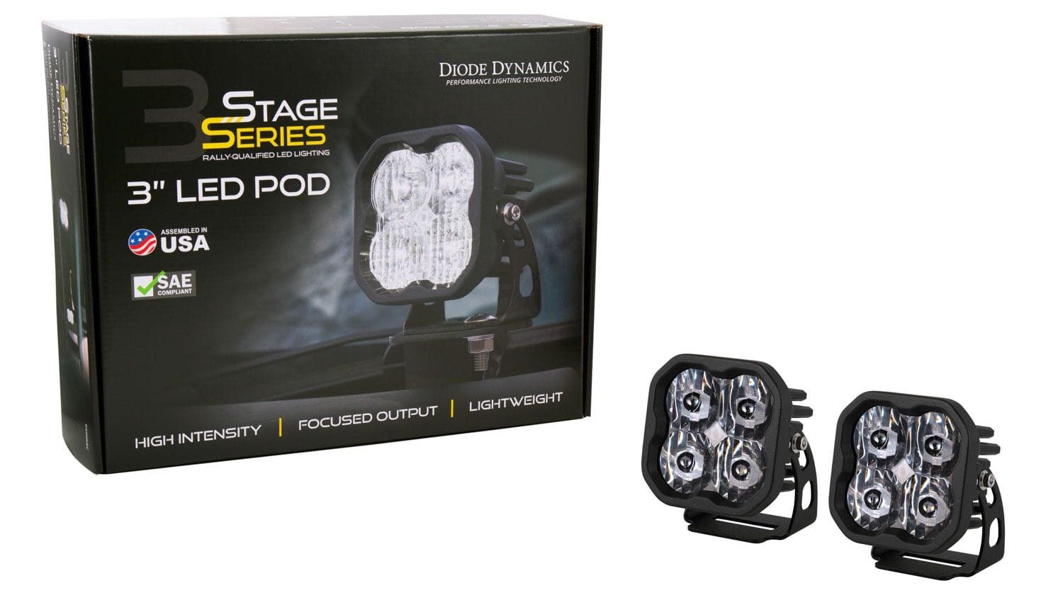 Diode Dynamics Stage Series 3" SAE/DOT White Sport LED Pod (Pair)