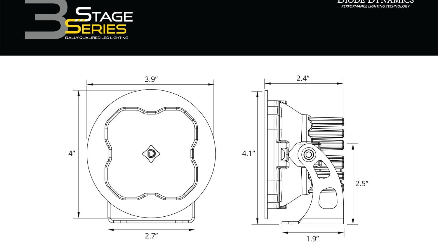 Diode Dynamics Stage Series 3" SAE/DOT White Sport Round LED Pod (Pair)