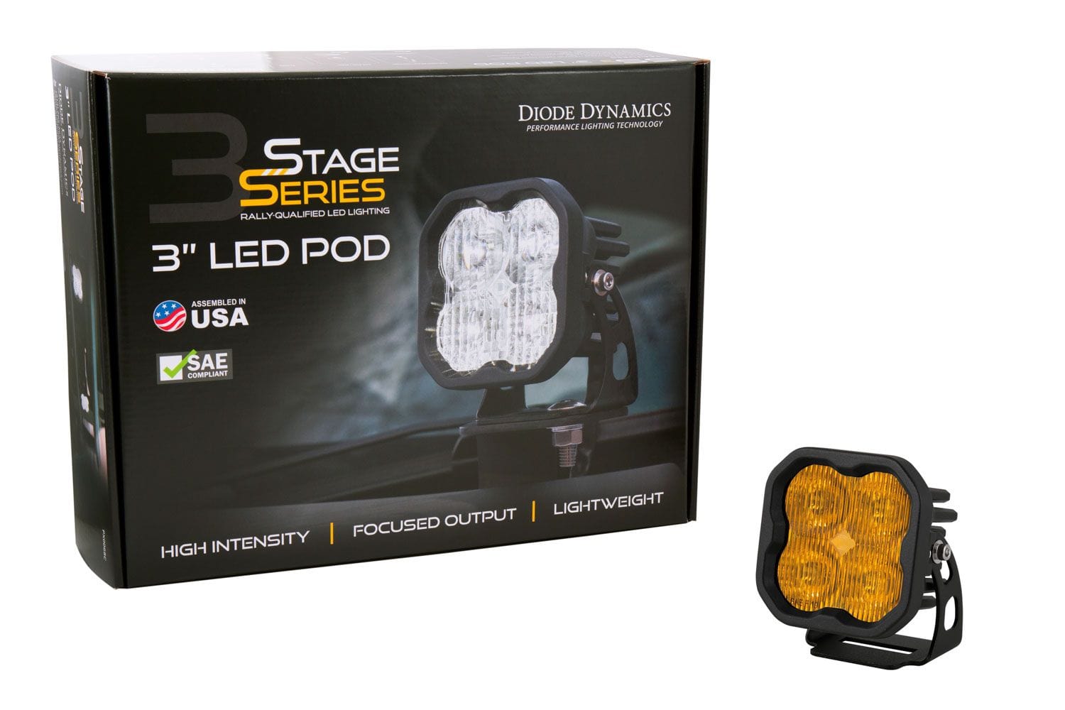 Diode Dynamics Stage Series 3" SAE Yellow Max LED Pod (One)