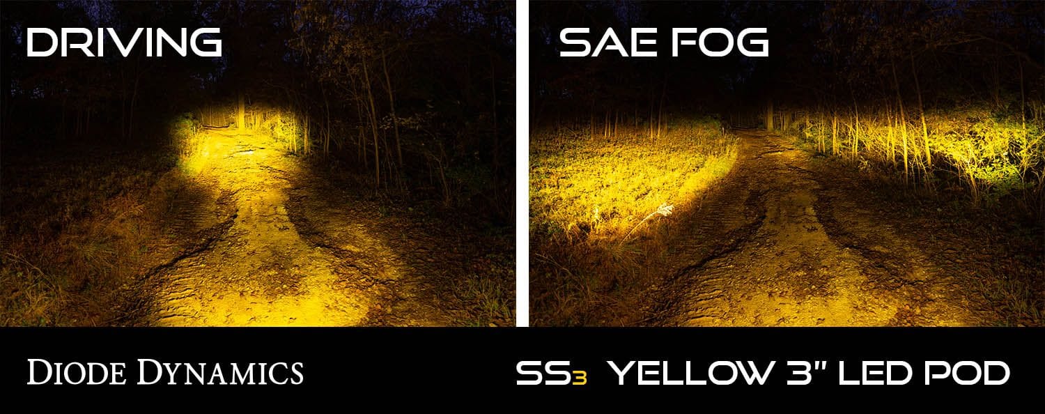 Diode Dynamics Stage Series 3" SAE Yellow Sport Flush Mount LED Pod (Pair)