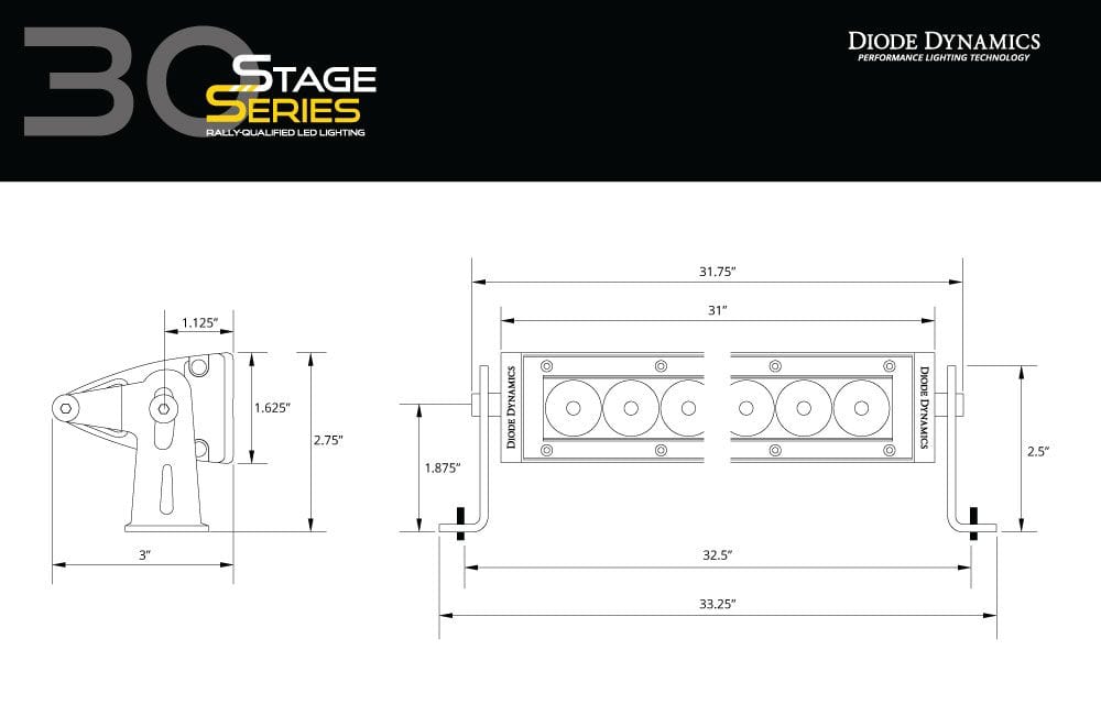 Diode Dynamics Stage Series 30" Amber Light Bar