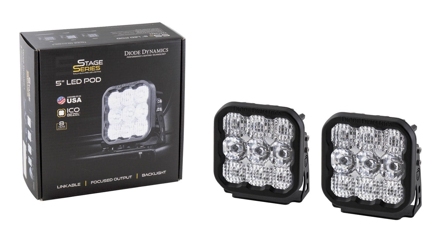 Diode Dynamics Stage Series 5" White Sport LED Pod (Pair)