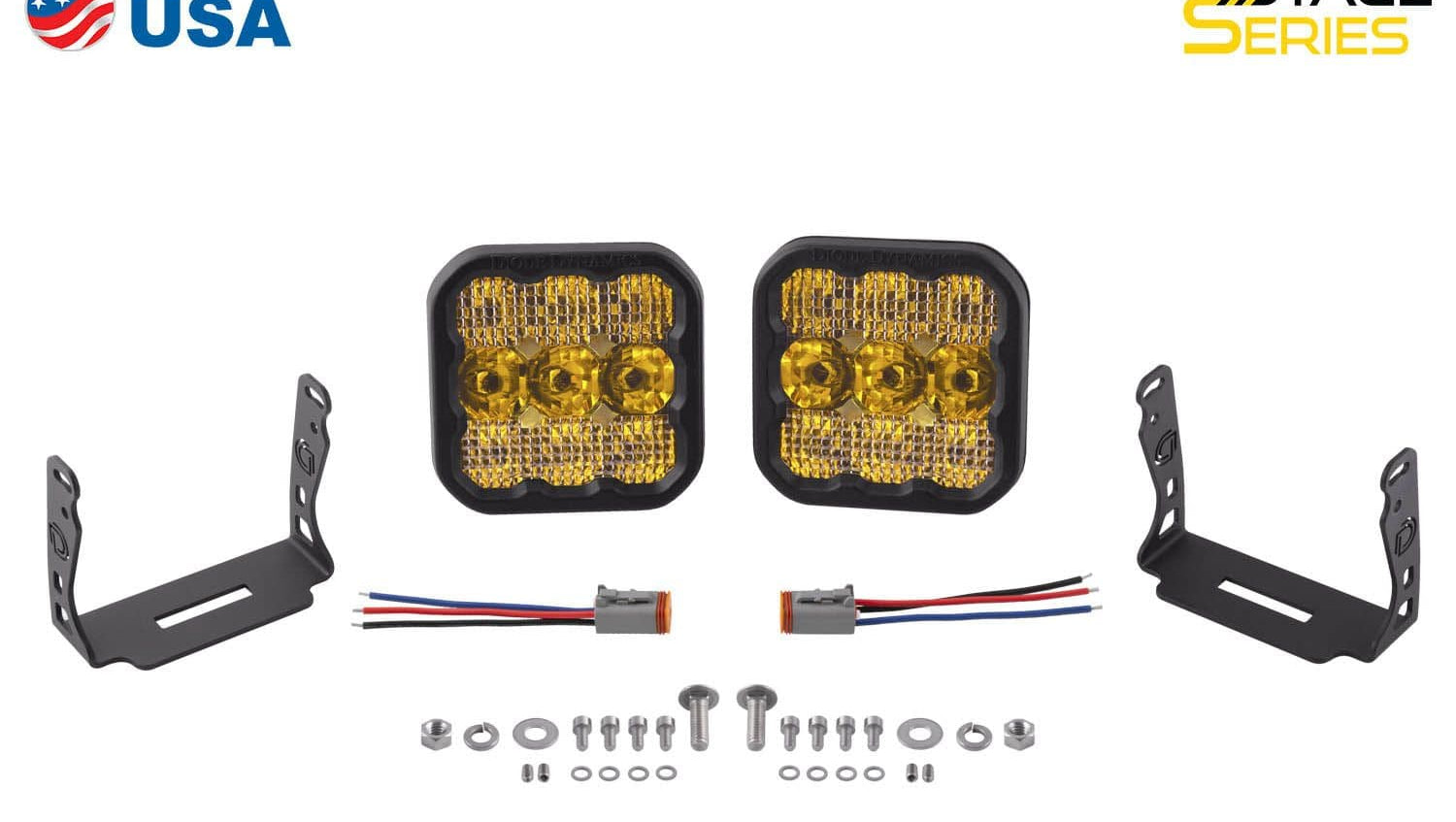 Diode Dynamics Stage Series 5" Yellow Pro LED Pod (Pair)