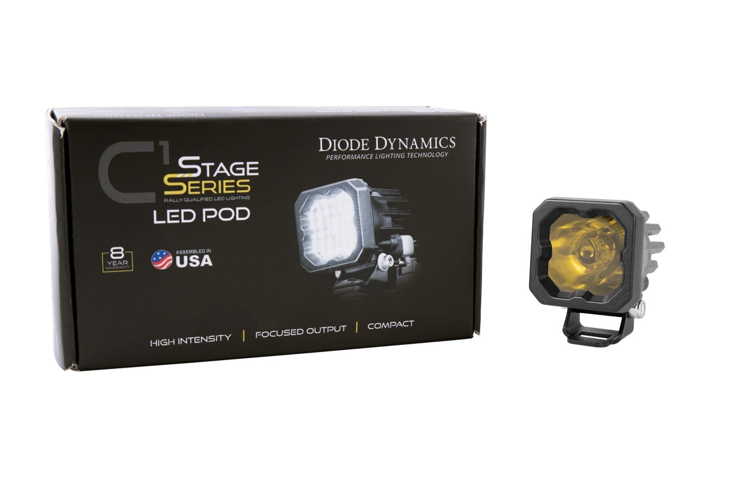 Diode Dynamics Stage Series C1 Yellow Sport Standard LED Pod (One)