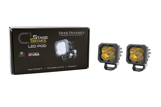 Diode Dynamics Stage Series C1 Yellow Sport Standard LED Pod (Pair)