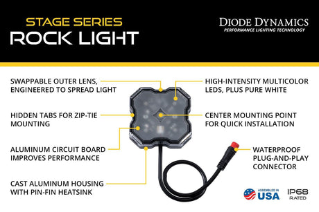 Diode Dynamics Stage Series RGBW LED Rock Light (Add-On 2-Pack)