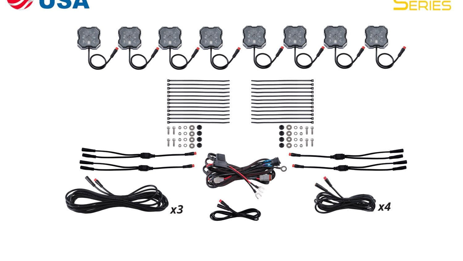 Diode Dynamics Stage Series RGBW LED Rock Light Kit (8-Pack)
