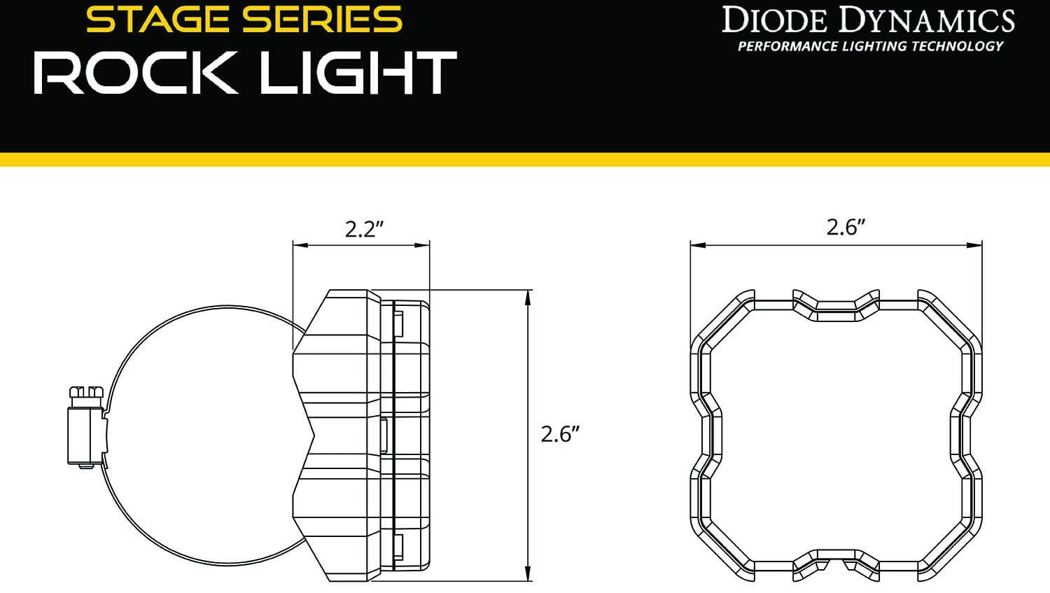 Diode Dynamics Stage Series Rock Light Roll Bar Mount (One)