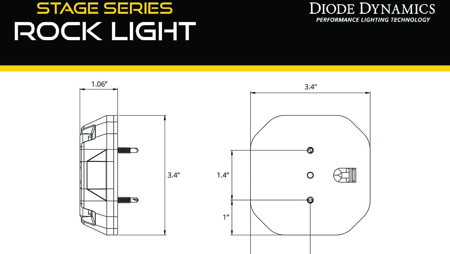 Diode Dynamics Stage Series Rock Light Surface Mount Kit (One)