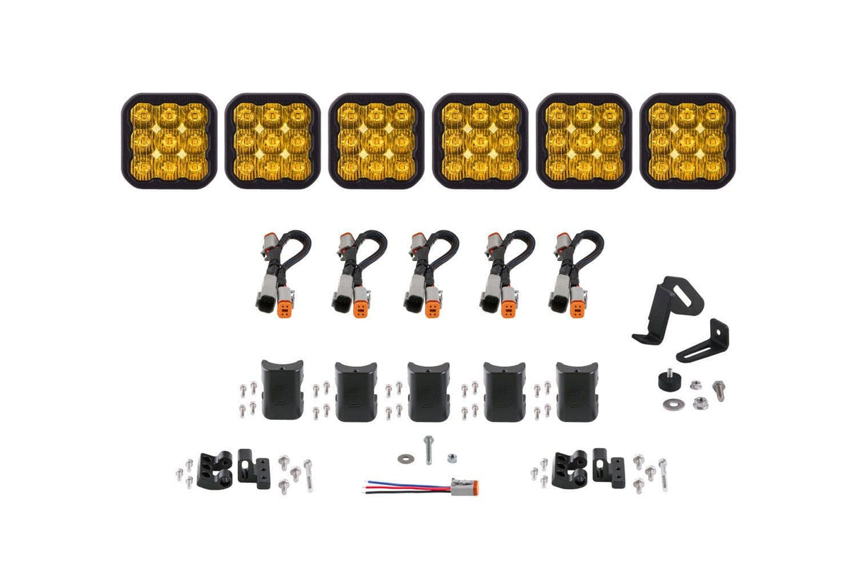 Diode Dynamics White Driving / Sport SS5 CrossLink 6-Pod LED Light Bar (One)