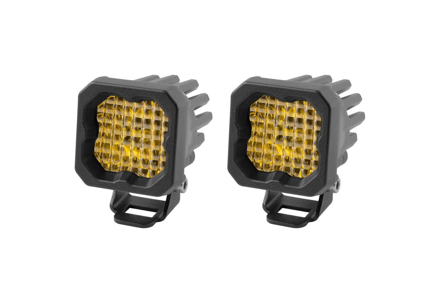 Diode Dynamics Wide / Amber Stage Series C1 Yellow Pro Standard LED Pod (Pair)