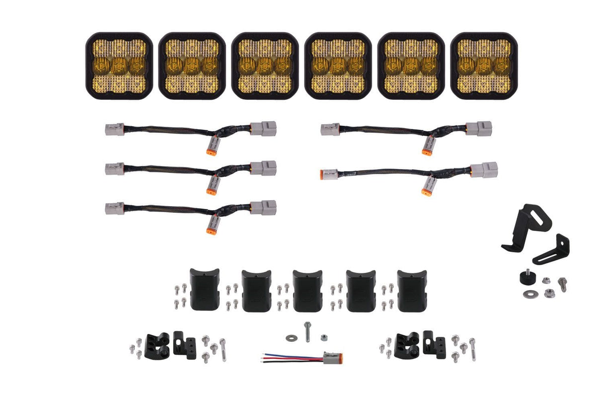 Diode Dynamics Yellow Combo / Pro SS5 CrossLink 6-Pod LED Light Bar (One)