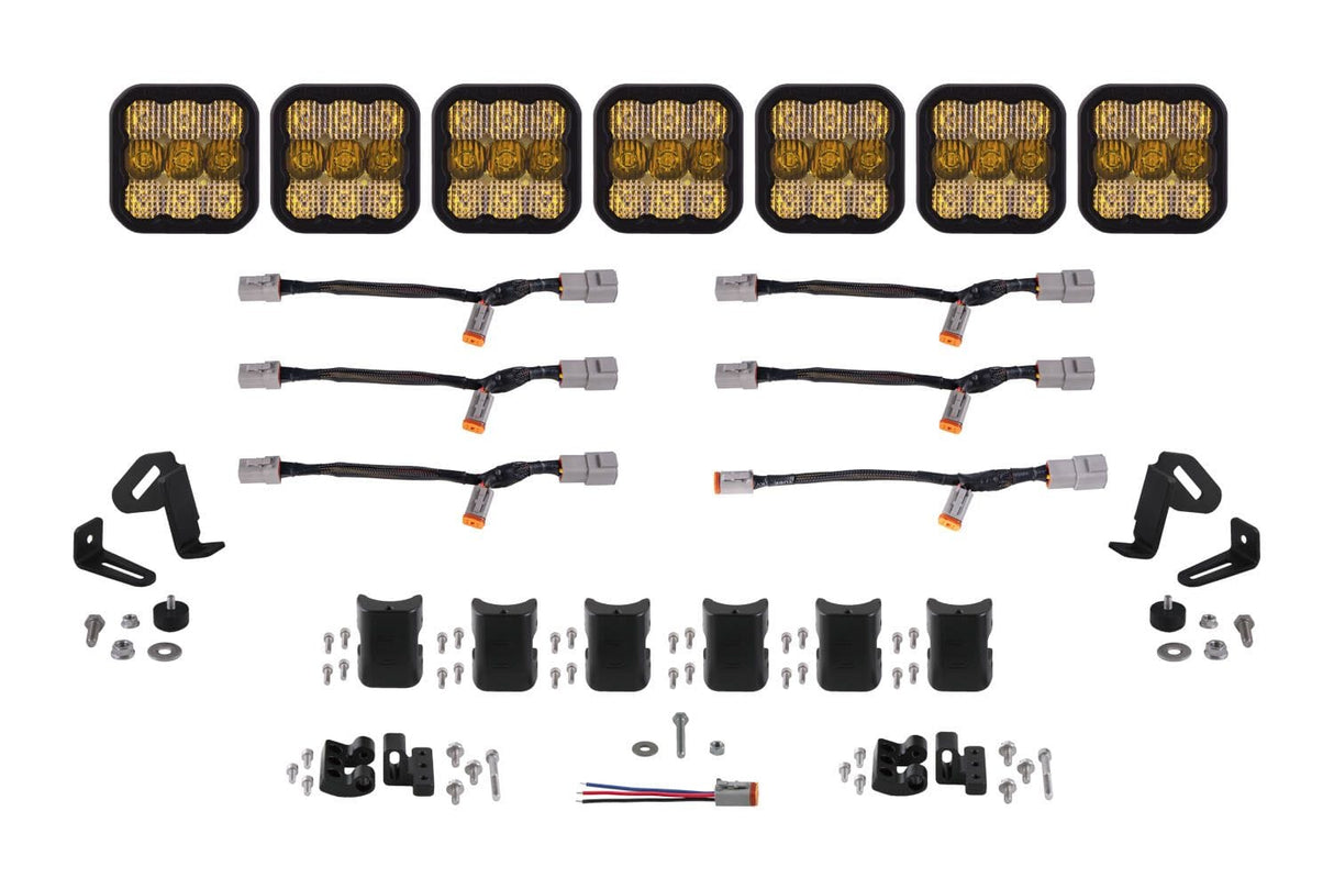 Diode Dynamics Yellow Combo / Pro SS5 CrossLink 7-Pod LED Light Bar (One)