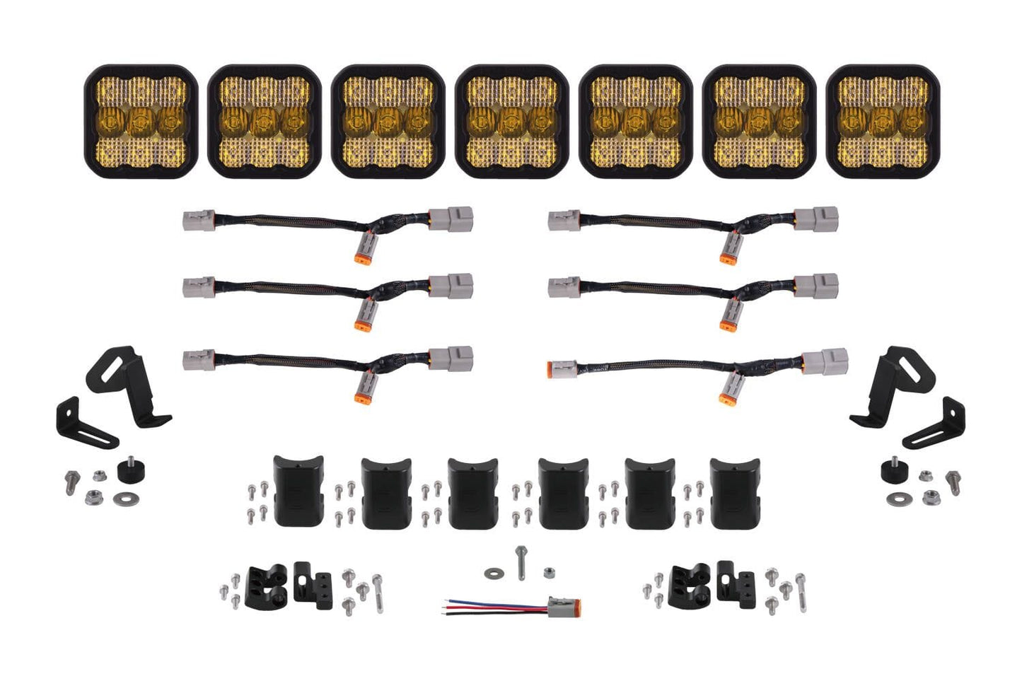 Diode Dynamics Yellow Combo / Pro SS5 CrossLink 7-Pod LED Light Bar (One)