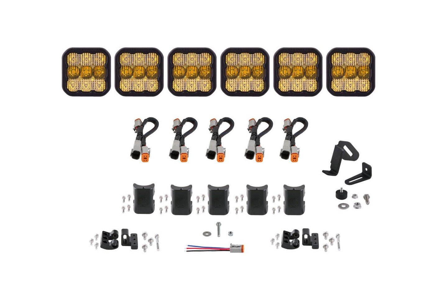Diode Dynamics Yellow Combo / Sport SS5 CrossLink 6-Pod LED Light Bar (One)