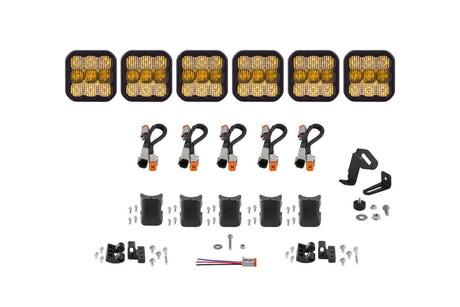 Diode Dynamics Yellow Combo / Sport SS5 CrossLink 6-Pod LED Light Bar (One)