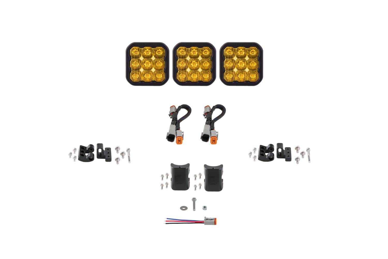 Diode Dynamics Yellow Driving / Sport SS5 CrossLink 3-Pod LED Light Bar (One)