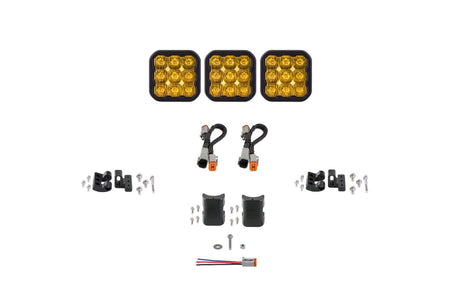 Diode Dynamics Yellow Driving / Sport SS5 CrossLink 3-Pod LED Light Bar (One)