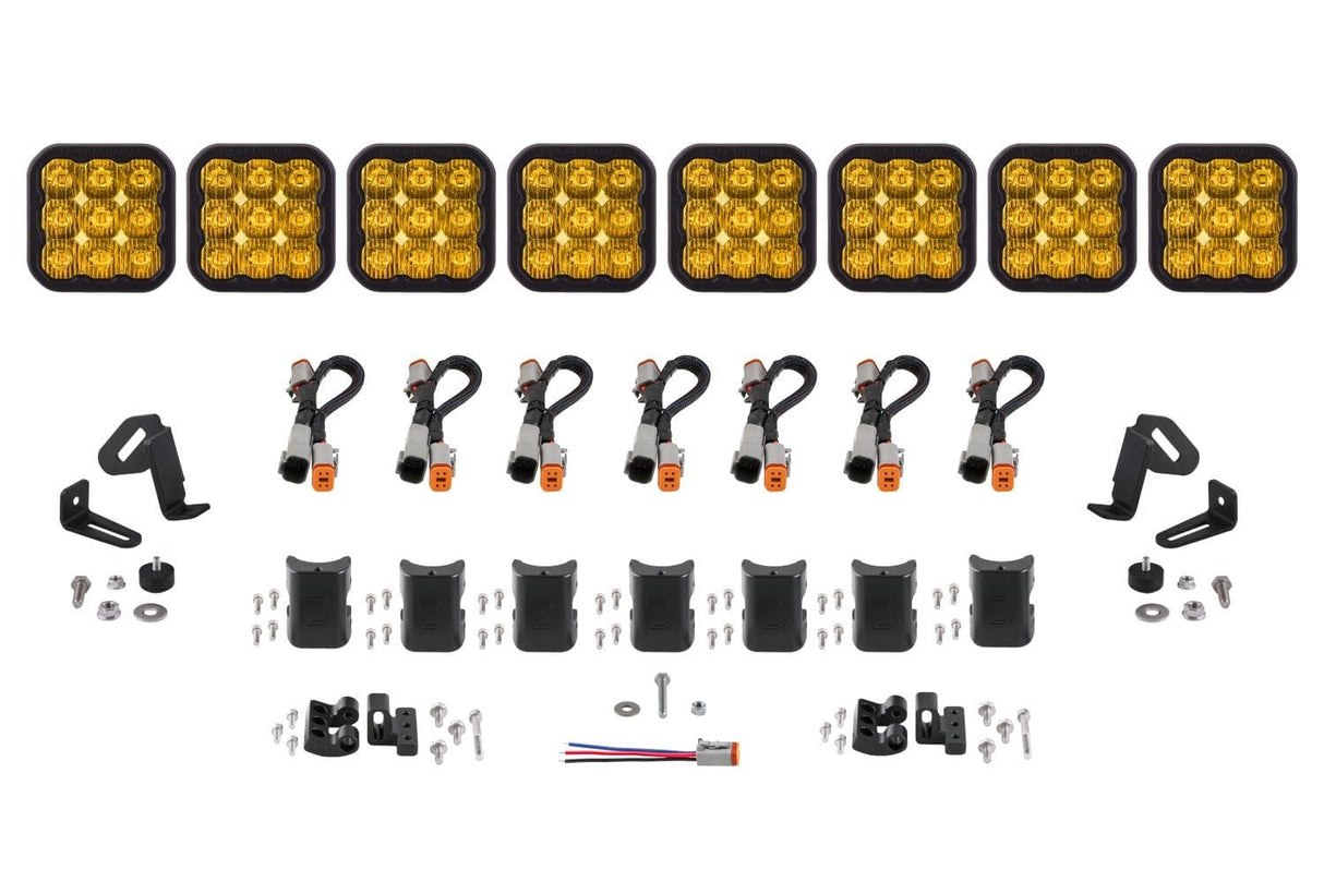 Diode Dynamics Yellow Driving / Sport SS5 CrossLink 8-Pod LED Light Bar (One)