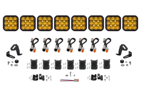 Diode Dynamics Yellow Driving / Sport SS5 CrossLink 8-Pod LED Light Bar (One)