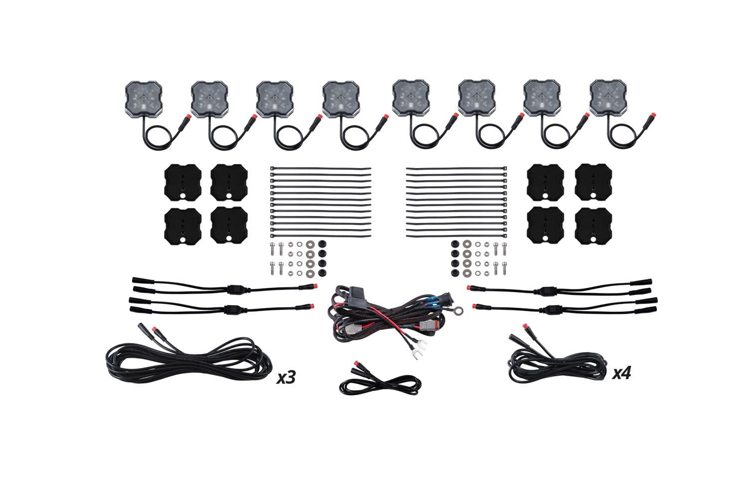 Diode Dynamics Yes / No Stage Series RGBW LED Rock Light Kit (8-Pack)
