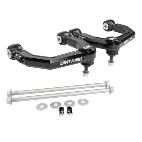 Dirt King Toyota SilentSpin Bushings (recommended) / Black Anodize / Black Anodize Billet Upper Control Arms - 2005-2023 Tacoma