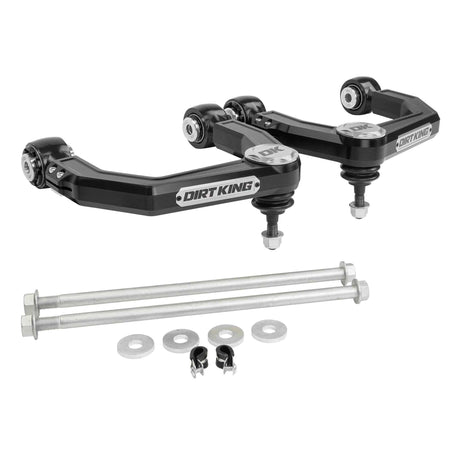 Dirt King Toyota SilentSpin Bushings (recommended) / Black Anodize / Clear Anodize Billet Upper Control Arms - 2005-2023 Tacoma
