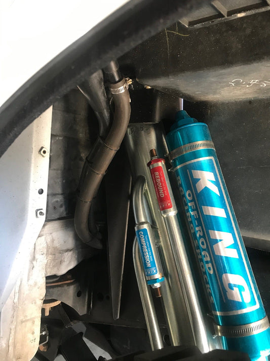 JD Fabrication tacoma rear shocks for our spring under kit