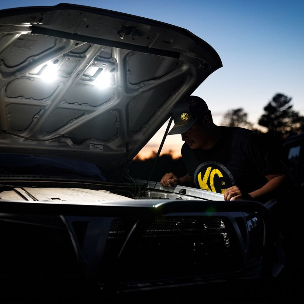 KC HiLiTES Rock Lights Cyclone V2 LED - 2-Light Universal Under Hood Lighting System - 5W Flood Beam - # 355