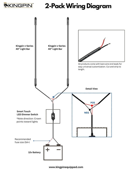 Kingpin V-SERIES 40" LIGHT BAR, 2-PACK