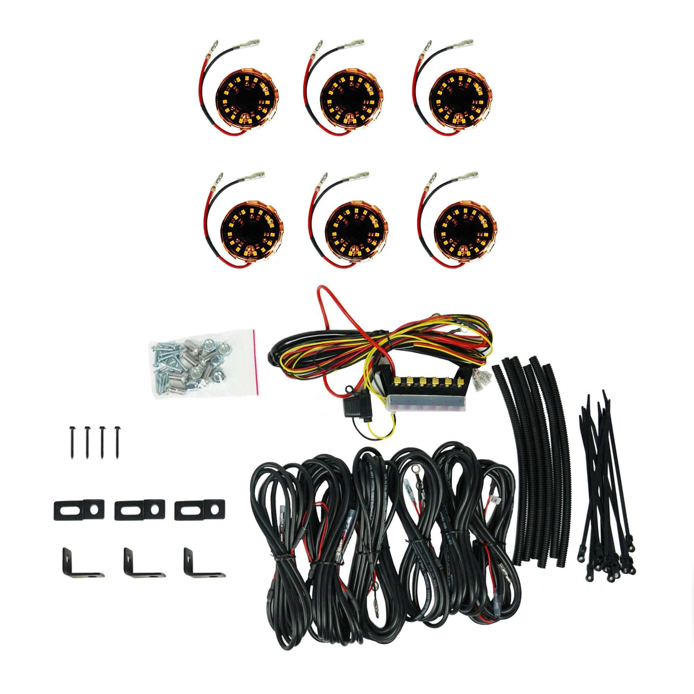 partners.kchilites.com Rock Light Cyclone V2 LED - Rock Light - 6-Light System - Amber - 5W Flood Beam - #91041