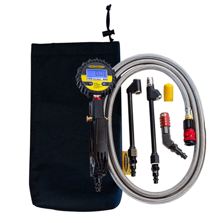 Power Tank Ventoso RED Big Kahuna Digital - Ventoso Tire Inflator with Gauge, 6 ft. Hose, and Quick-Switch Chucks