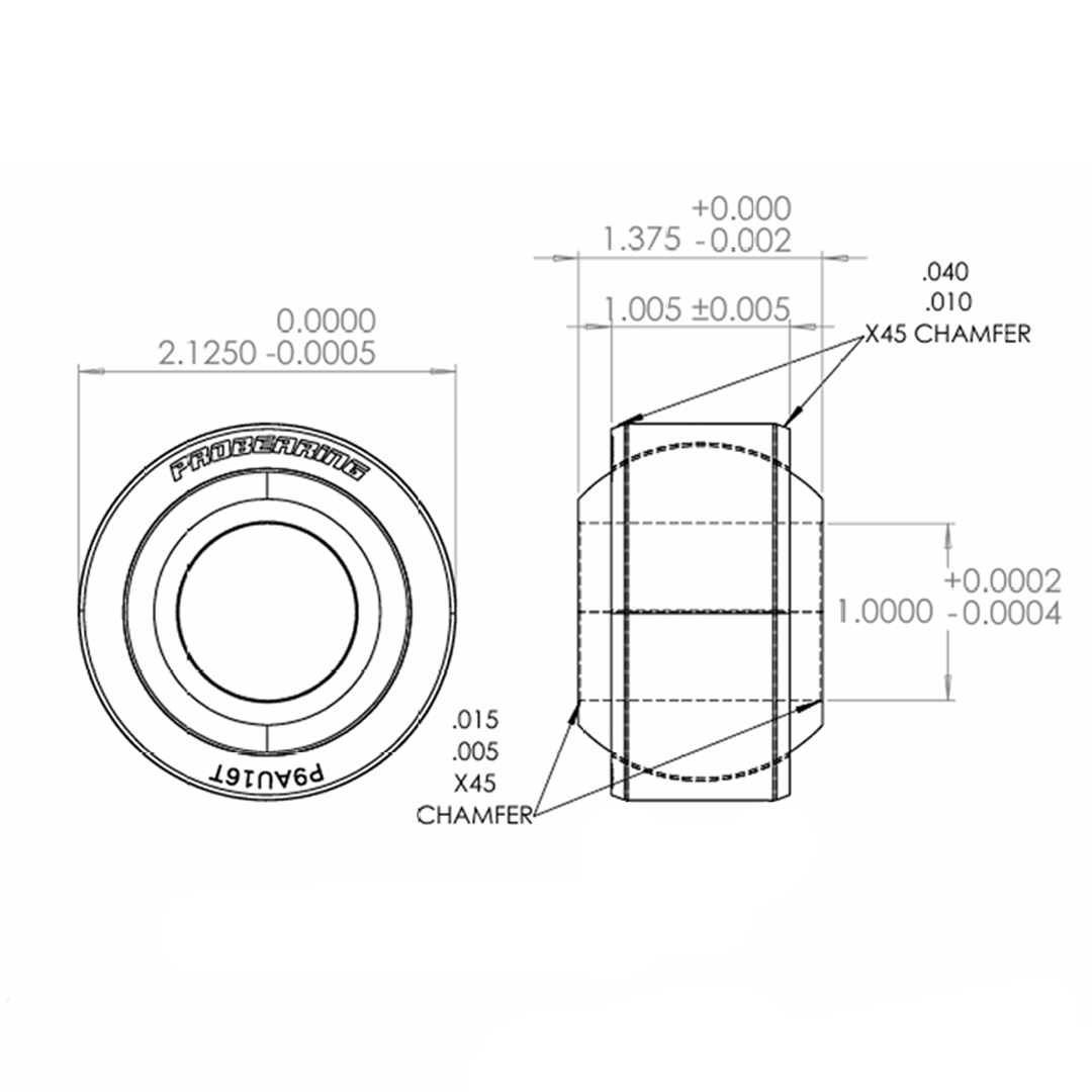 PROBEARING Universal Pro 9 Series Spherical Bearing | 1" Bore x 2.125 Race | Stainless Steel