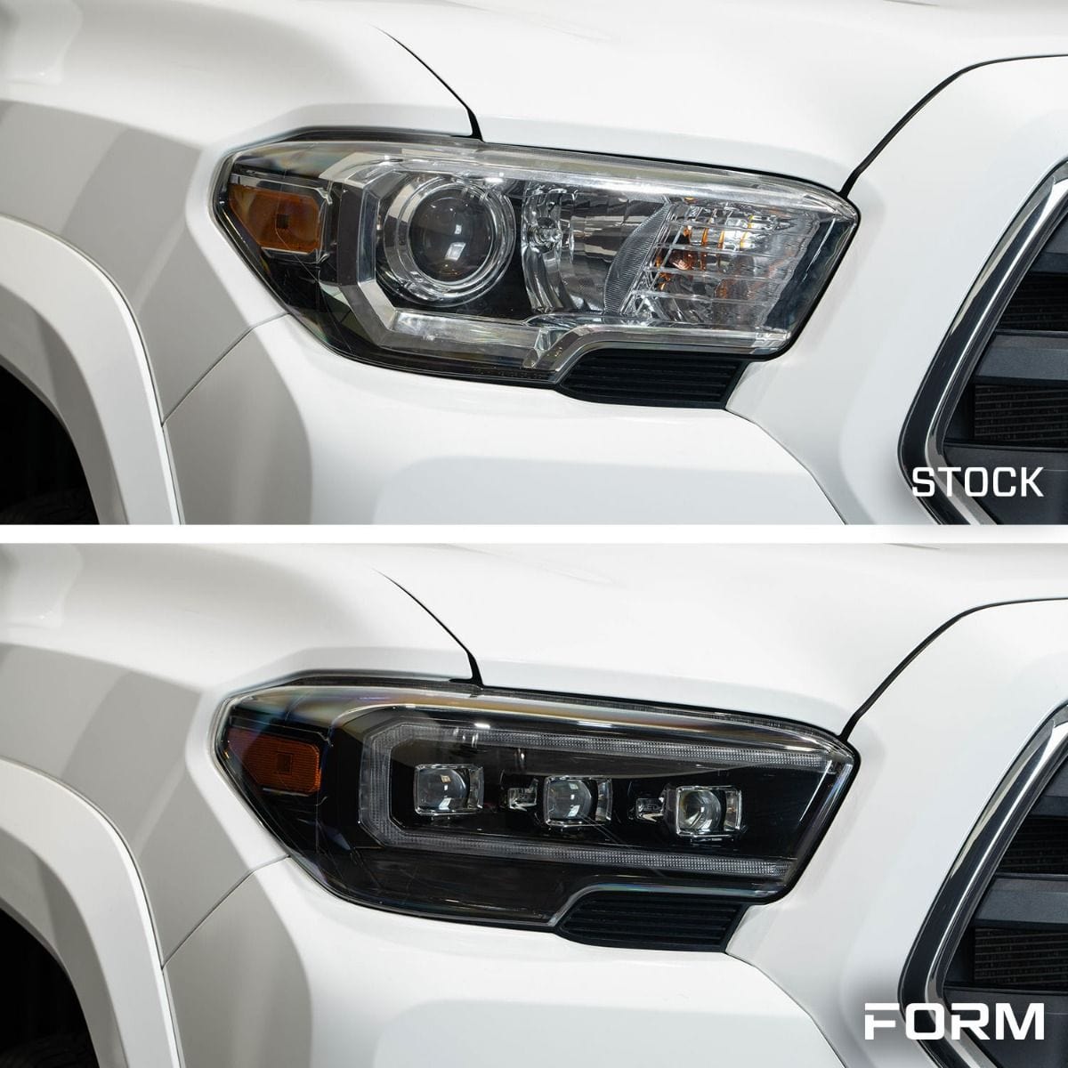 TacomaForce 2016-2023 TOYOTA TACOMA SEQUENTIAL LED PROJECTOR HEADLIGHTS WITH WHITE DRL (PAIR)