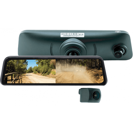 TacomaForce CLEAR-VIEW UNIVERSAL REAR VIEW MIRROR REPLACEMENT MONITOR WITH DVR AND BACKUP CAMERA KIT