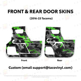 TacomaForce Front and Rear / Custom (email support@tacomaforce.com) 2016-2023 3rd Gen Tacoma Door Skins – Ultimate Protection & Style