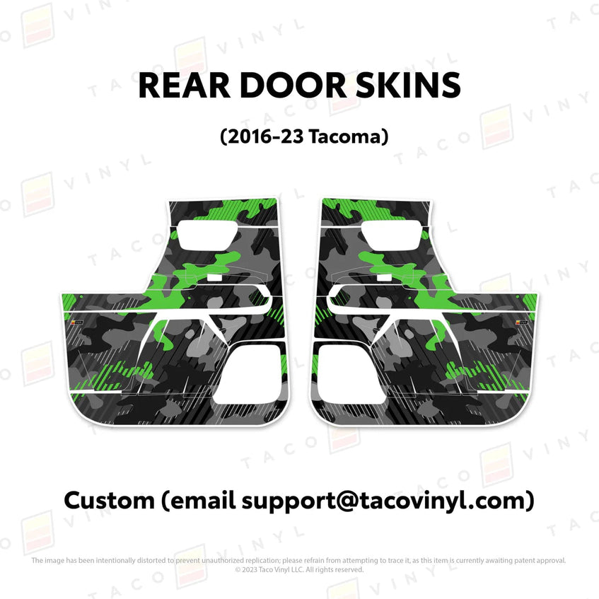 TacomaForce Rear Driver/ Passenger / Custom (email support@tacomaforce.com) 2016-2023 3rd Gen Tacoma Door Skins – Ultimate Protection & Style